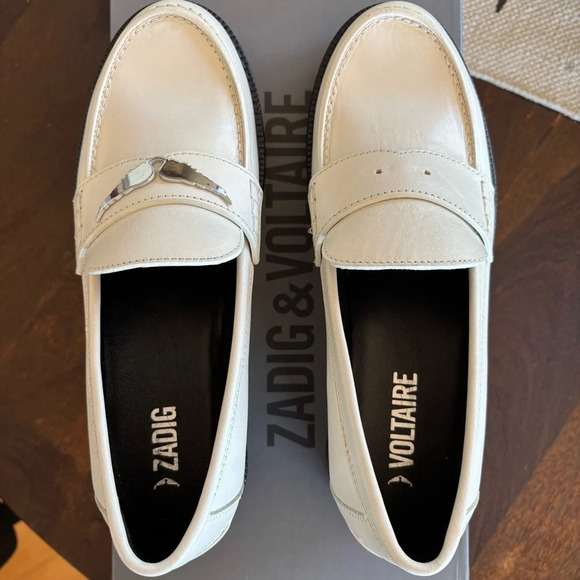 ZADIG & VOLTAIRE Joecassin Loafers in Ice color with Black Sole - Picture 7 of 12